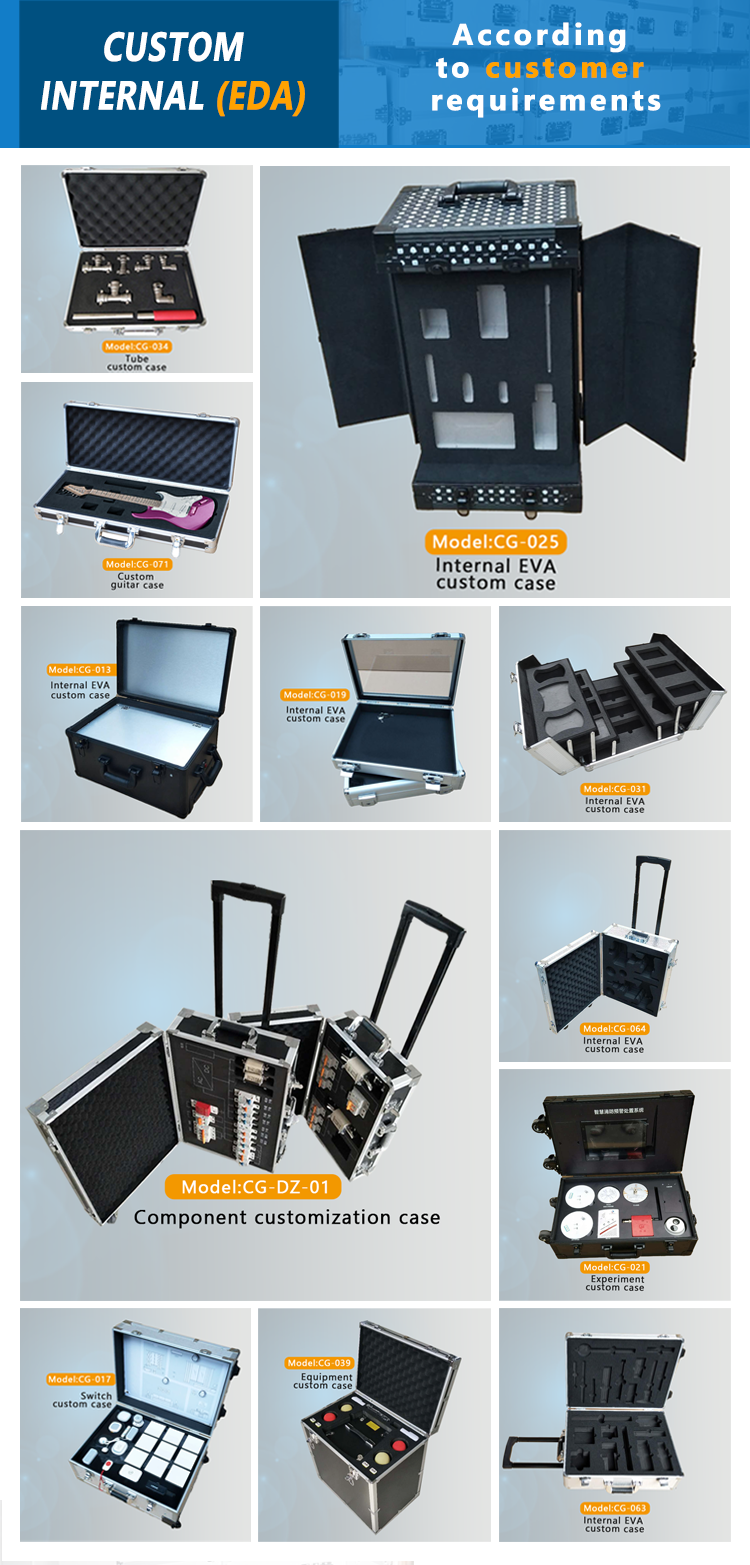 Customizable OEM/ODM Aluminum Trolley Case with Removable Lid and Wheels Display Flight Case factory