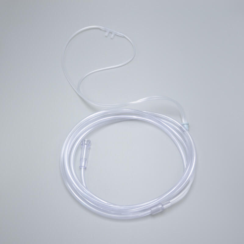 Medical consumable PVC green colored nasal oxygen cannula with prongs and tube