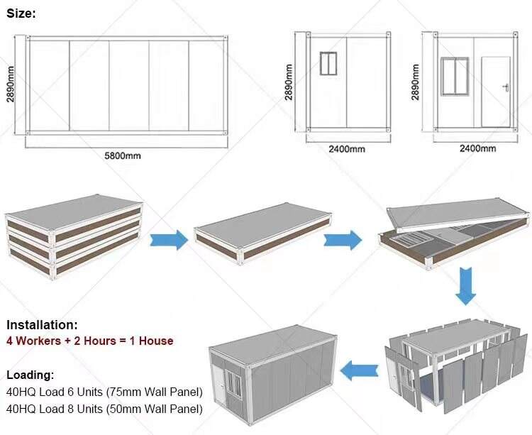 houses tini mobile garage office glass foldable container hom house movable prefabricated house building pack folding deck factory