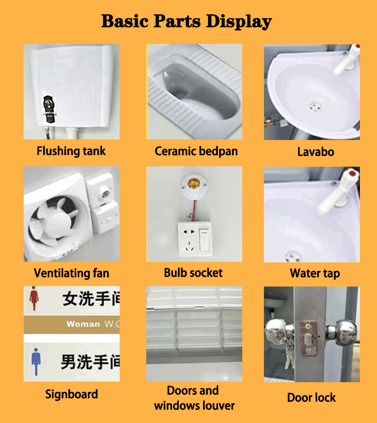 Ready To Use Prefab House Public Outdoor Bathroom Mobile Portable Toilet And Showers For Camping supplier