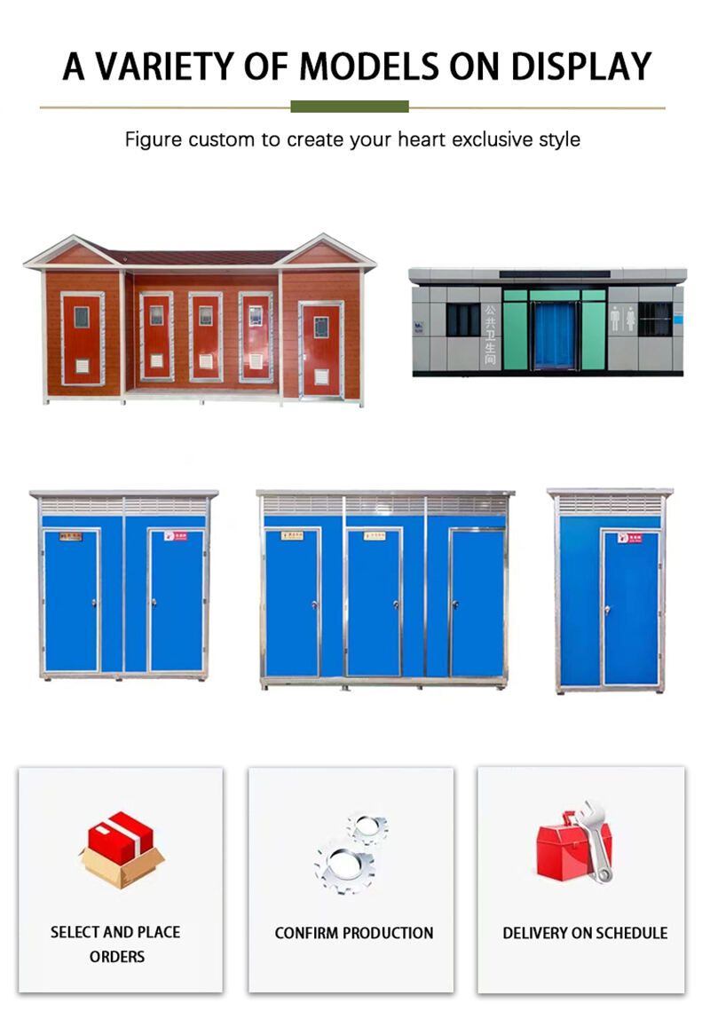 Ready To Use Prefab House Chemical Toilet Outdoor Mobile Toilet Piece Mobile Toilet Trailer Portable Bathroom Cabin factory