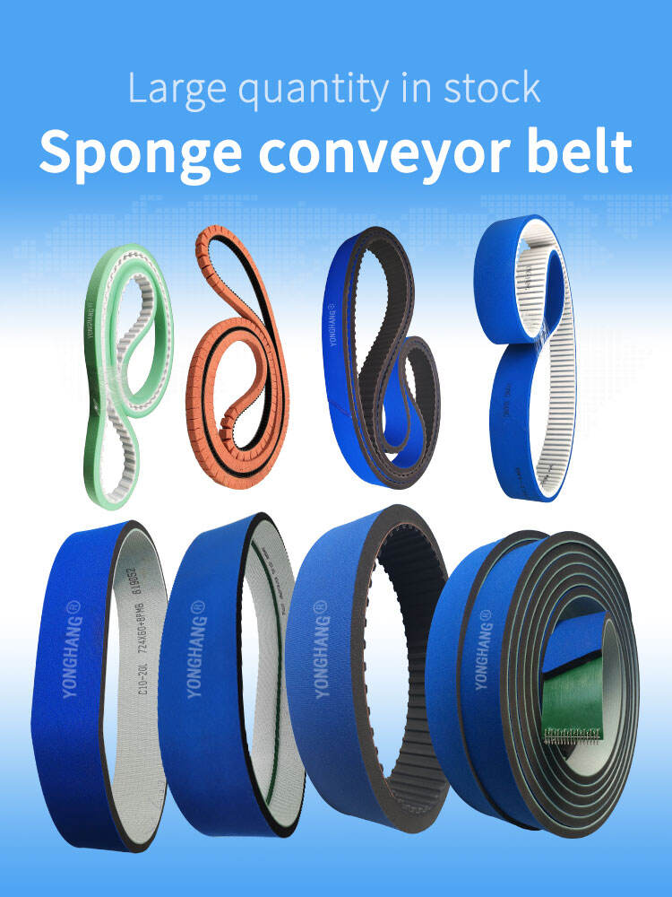  Foam coated pu rubber poly v belt timing flat sponge belts factory