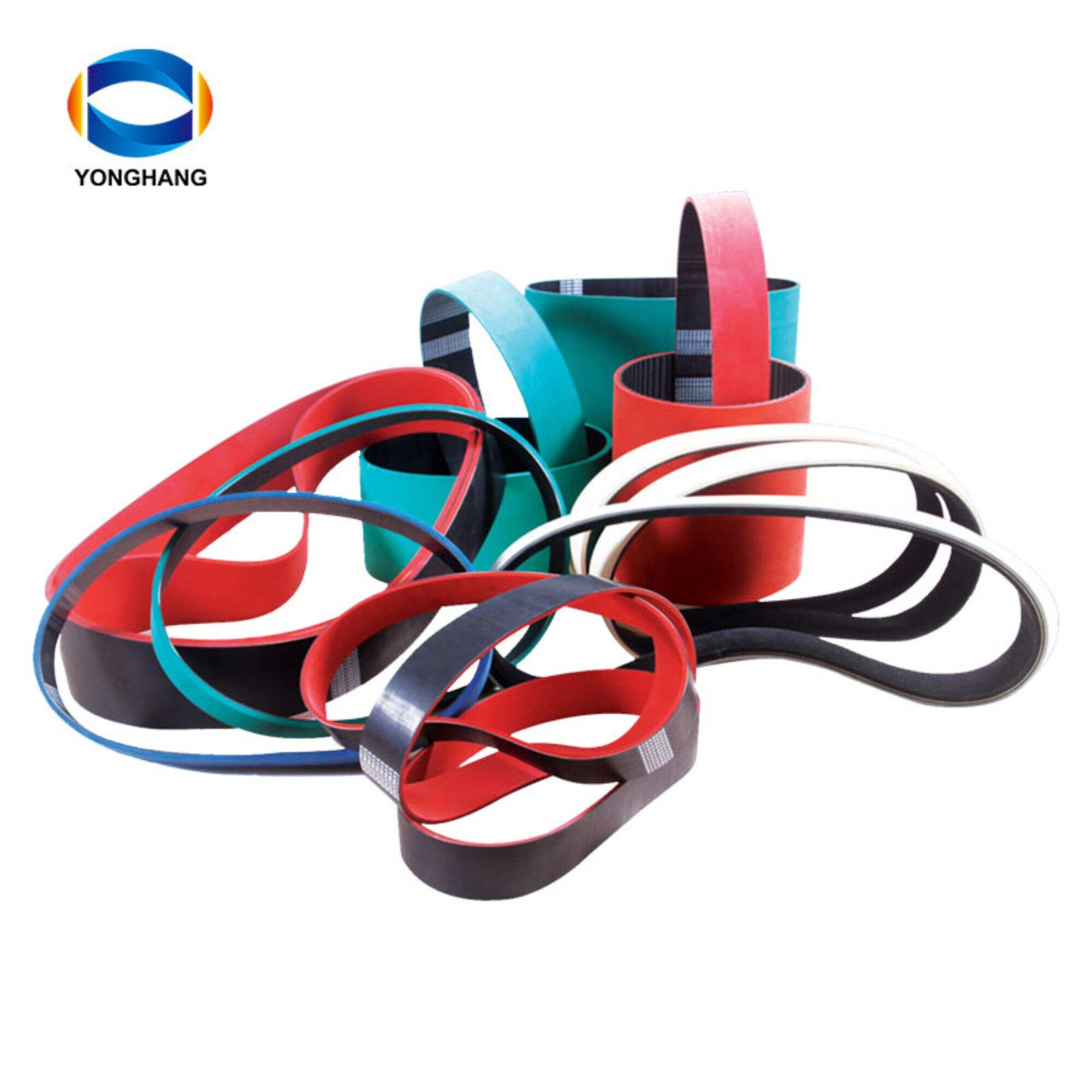 Transmission seamless folder feeder belts coated rubber flat belt
