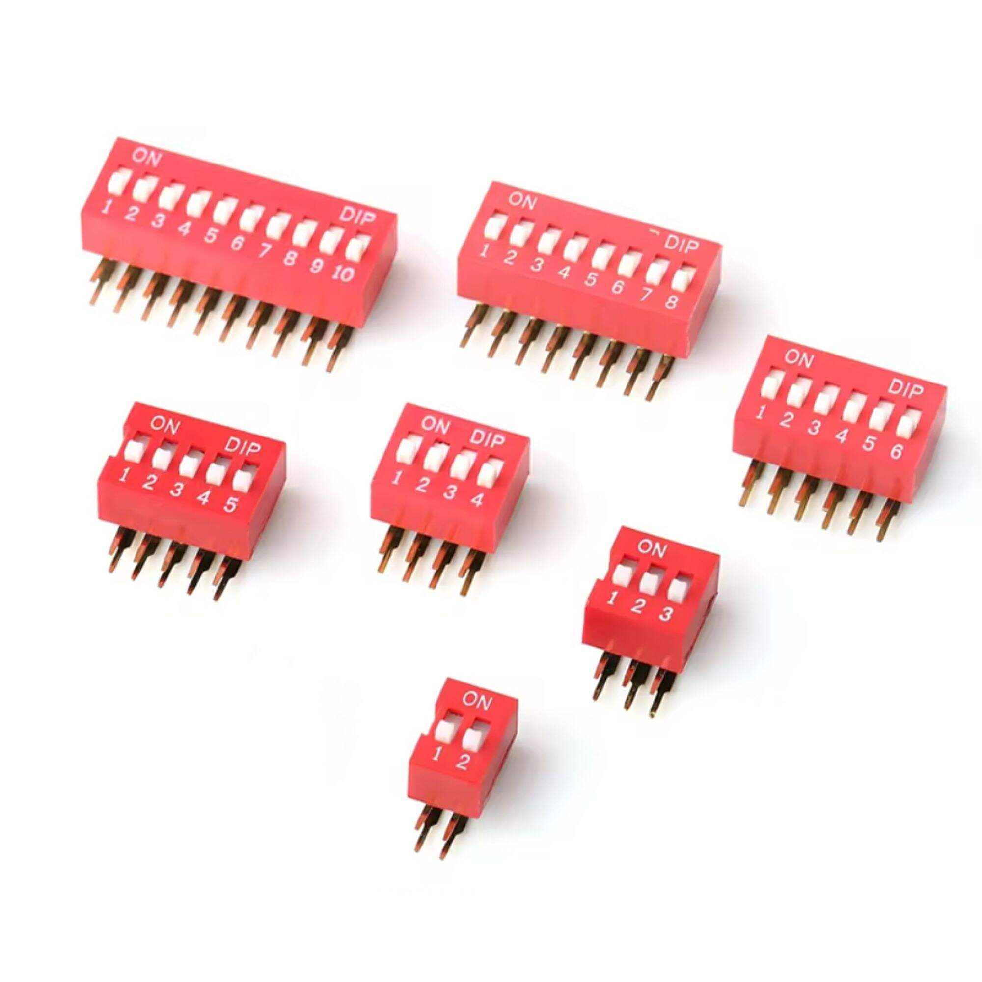 2.54mm 1-12 position dip switch Red