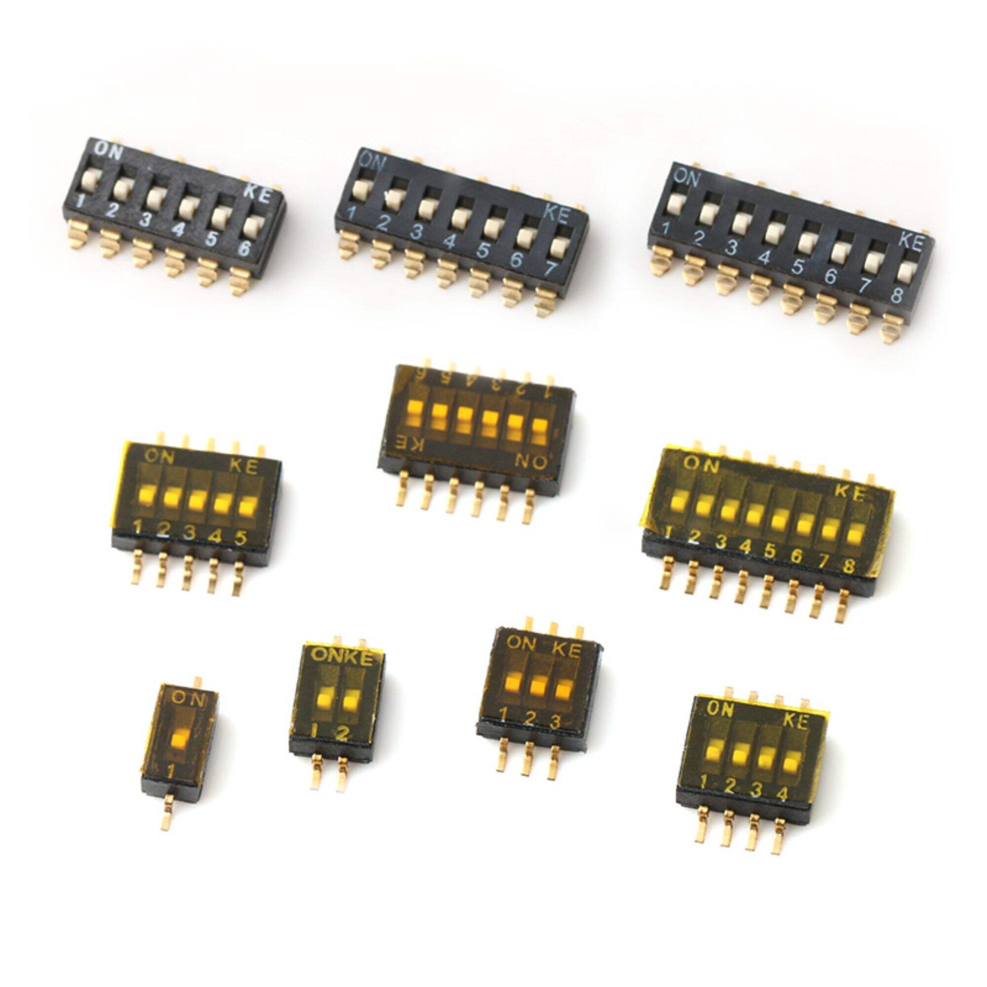  1.27mm 2.54mm pitch 1-12 position dip switch SMD