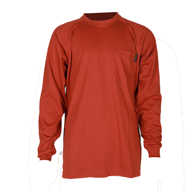 NFPA 2112 / CAT 2  Flame Resistant Long Sleeve T-shirt FR Henley Shirts Flame Retardant Clothing factory