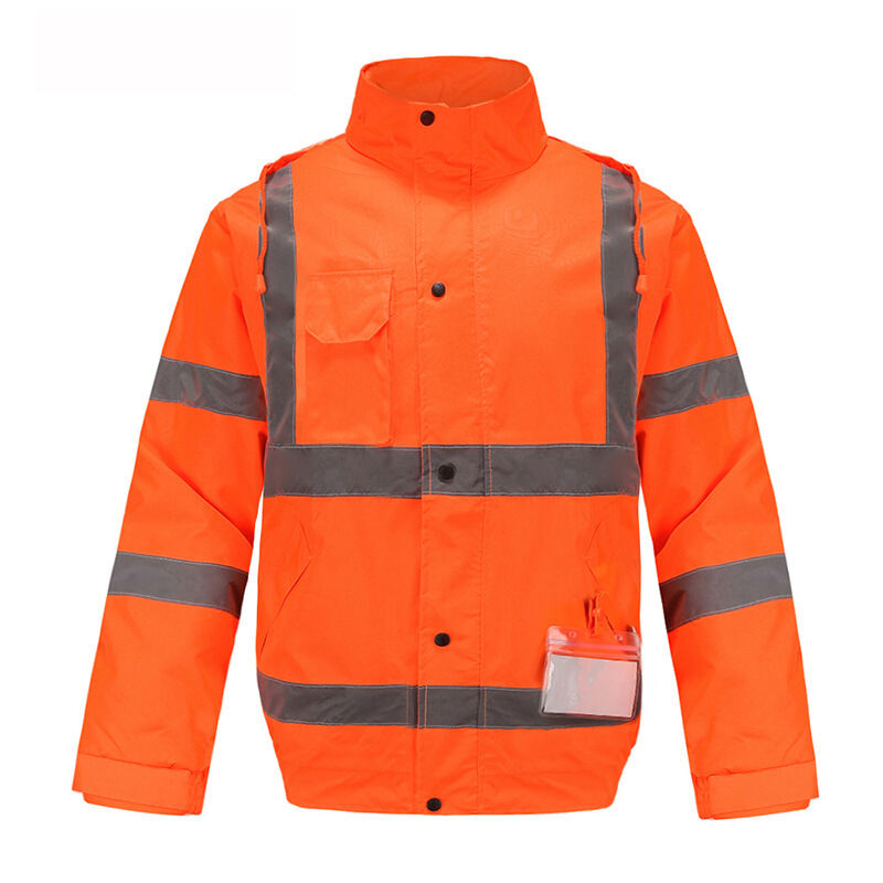 High Quality High Vis Riding Clothes Reflective Jacket Waterproof 300D Oxford Warm Reflective Flight Cycling Safety Jacket factory