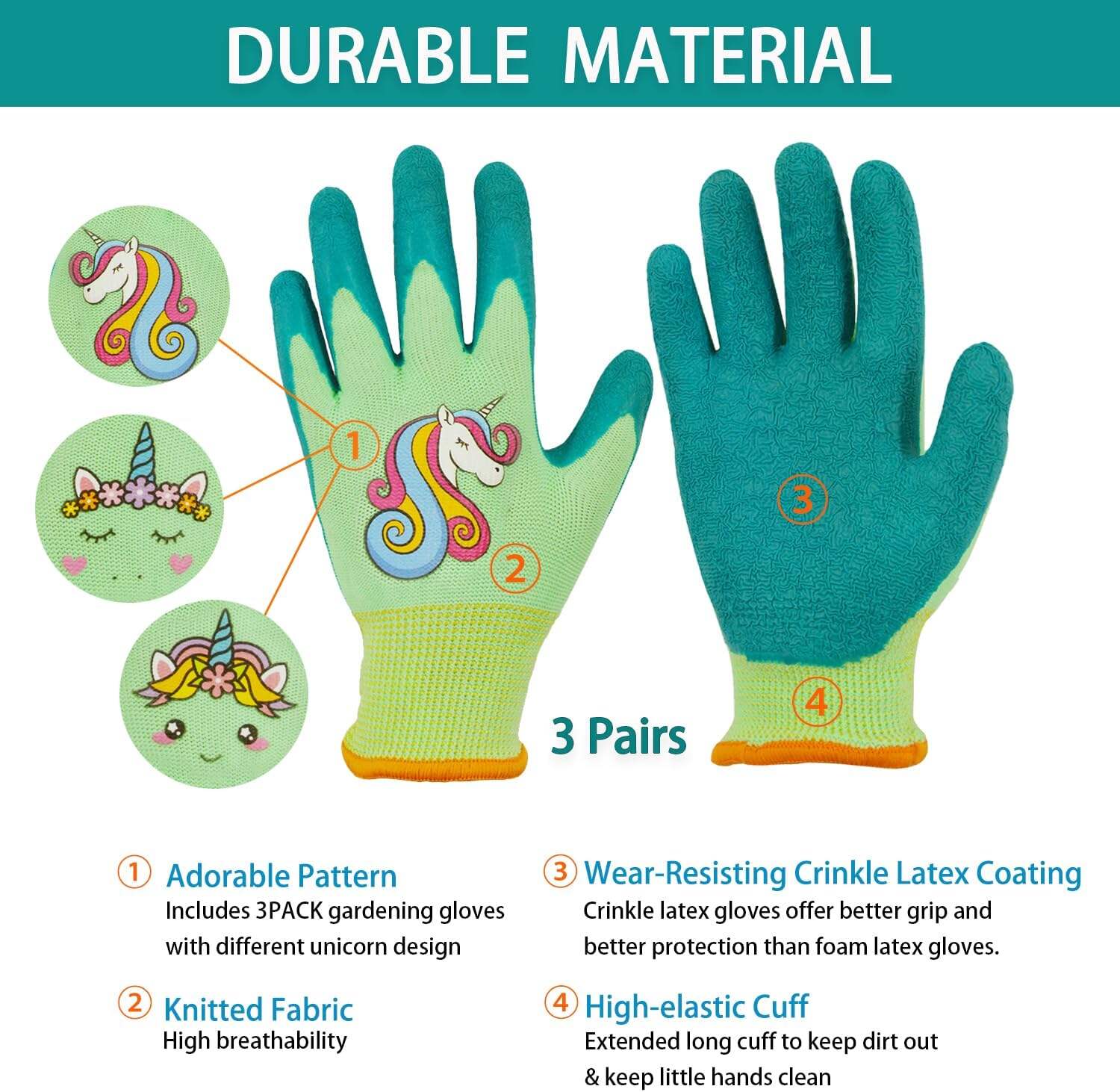 Kids Gardening Wrinkle Latex Coated Gloves Children Garden Glove for Toddlers Yard Work factory