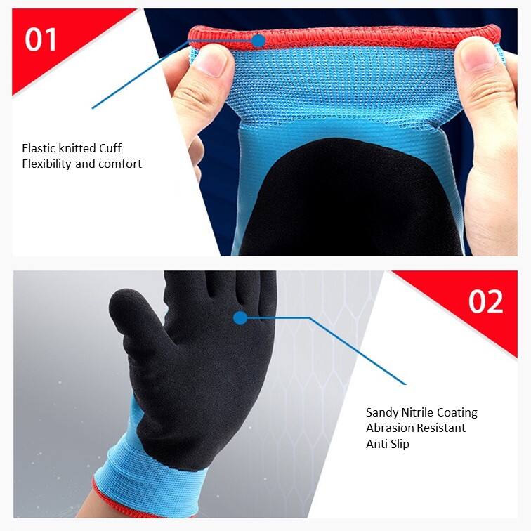 Anti freezer low temperature cold resistant Acrylic liner Latex fully Coated Water proof winter Work gloves factory