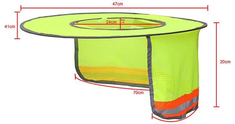 High Visibility Reflective UNCO- Hard Hat Sun Shield Full Standard Brim Mesh Sunshade Reflective Hat details