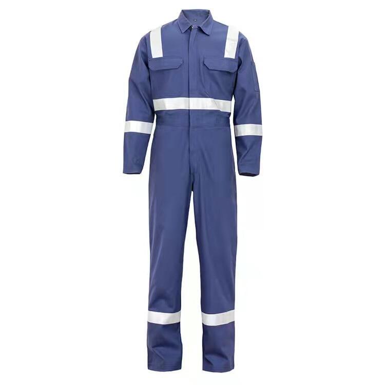 Wholesale Workwear Cotton Flame Retardant Coverall Fire Resistance Clothing Pilot Coveralls with Reflector factory