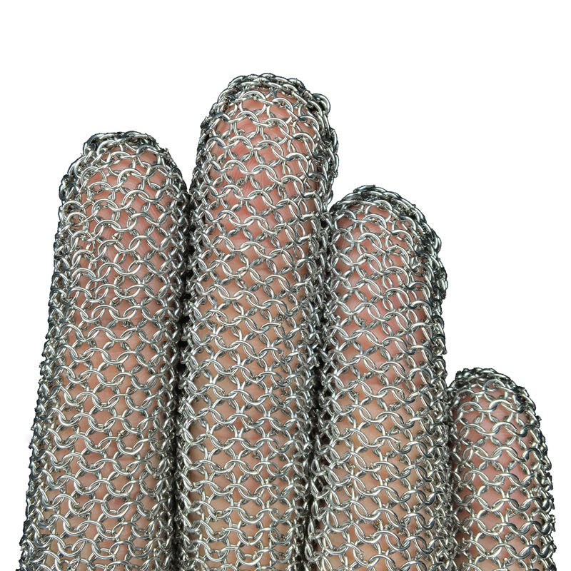 19cm TPE Belt Long Cuff Cut Resistant Stainless Steel Chain Mail Metal Mesh Butcher Safety Work Gloves manufacture