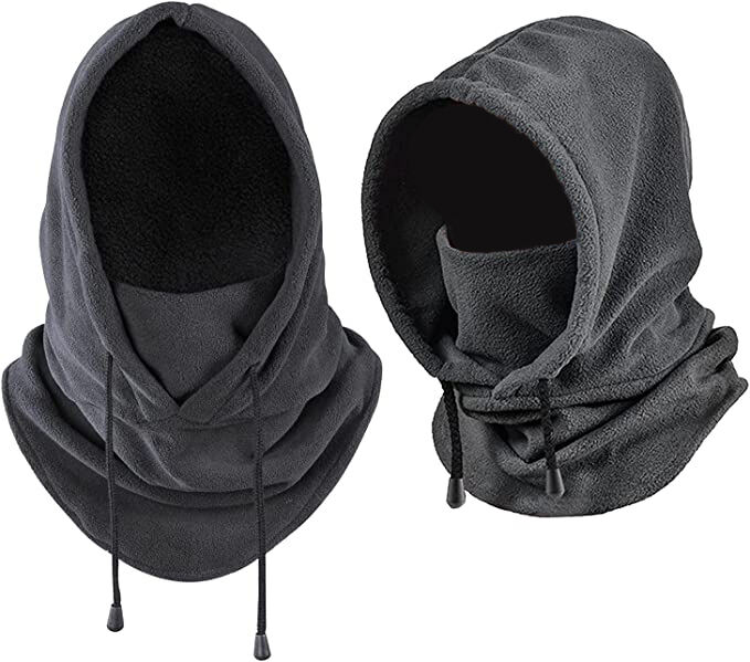 100% polyester polar fleece balaclava ski mask windproof winter neck gaiter unisex heavy fleece hood snow gear details