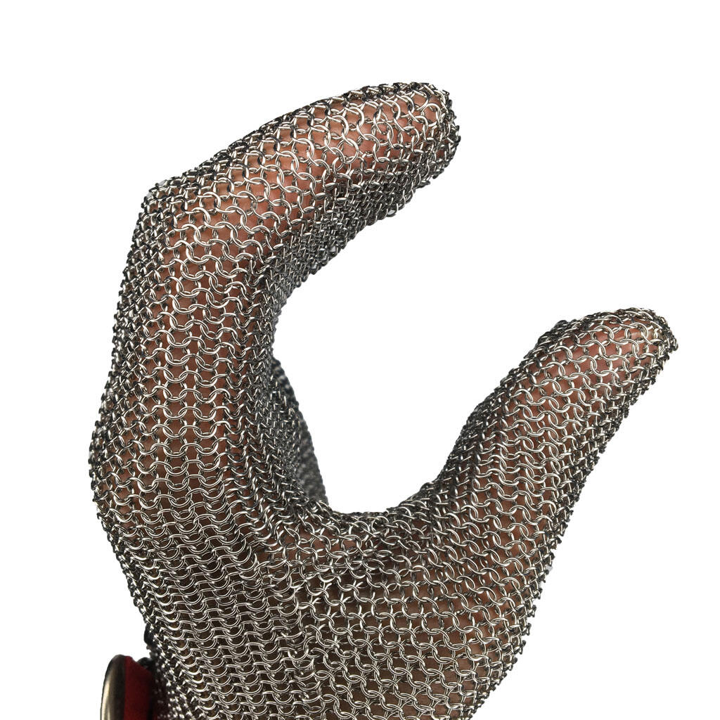 Cut Resistant Food Grade Five Finger Textile Belt Stainless Steel Mesh Chain Mail Butcher Glove details