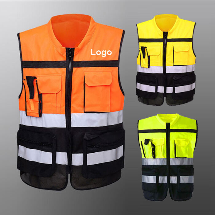 High Visibility Reflective Vest Jacket Multi Purpose Patchwork Safety Vest Custom Logo Traffic Safety Riding Reflective Vest details