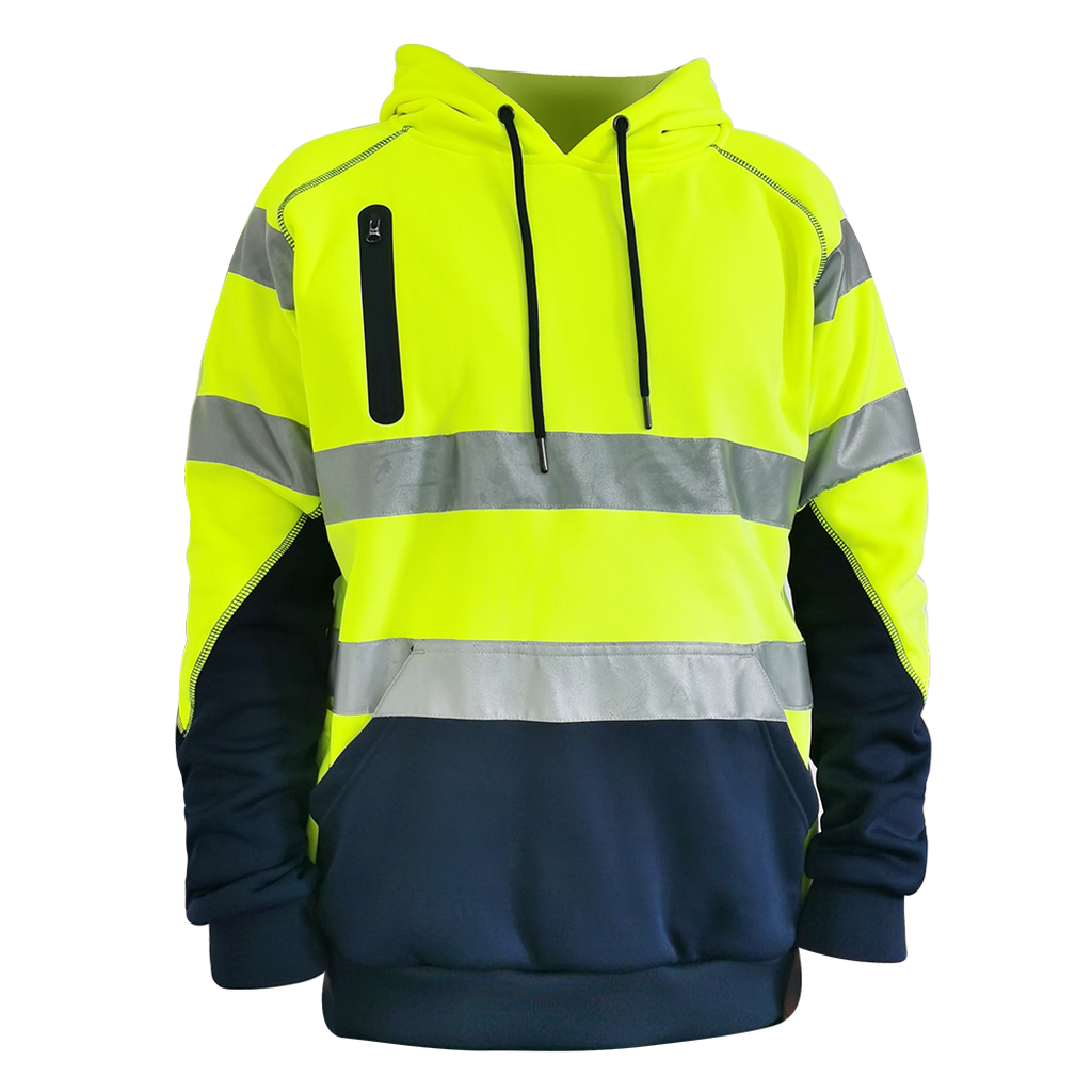 Waterproof Hi-Vis Reflective Yellow Long Sleeve Warm Fleece Hoodie supplier