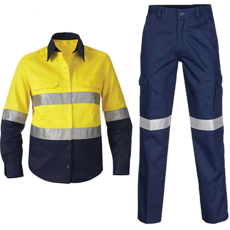 High Visibility Long Sleeve Color Block Work Shirt Hi Vis Mining Work Shirts Miner's Uniform supplier