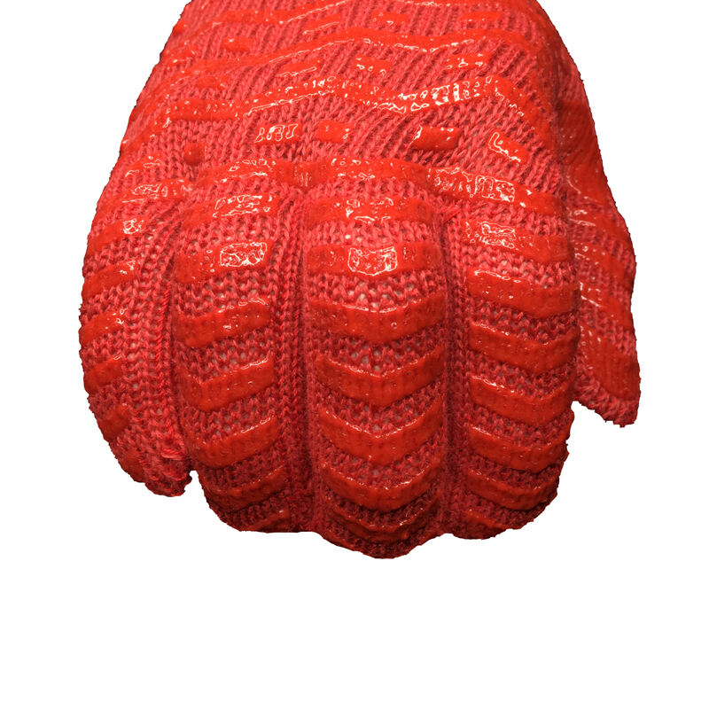 Heat Flame Resistant Aramid Shell Poly/Cotton Liner 2 sides Silicone Pattern BBQ Grill Oven Mitt Gloves supplier