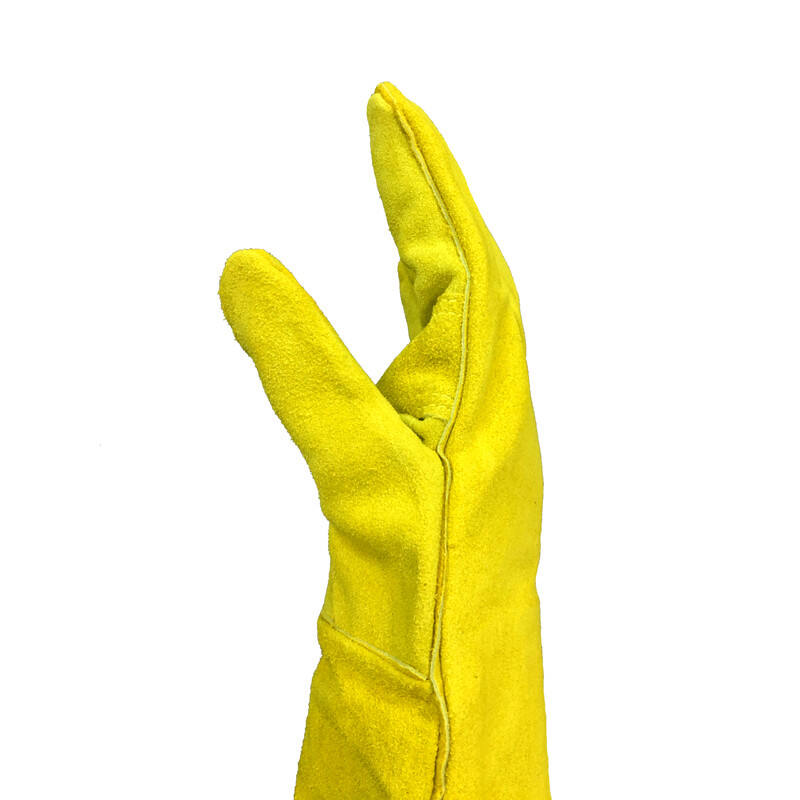 16 Inches Cow Split Leather Fleece Lining Thumb Crotch Reinforced Welding Gloves manufacture