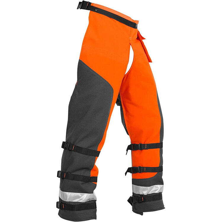 High Vis Chainsaw Pants Sturdy armor Forester Apron Style Orange Protection Leg Black Safety Technical Wrap Chainsaw Chaps Pants details