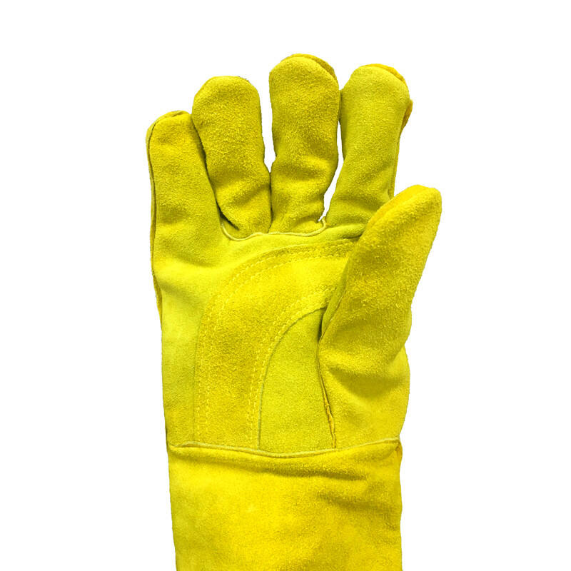 16 Inches Cow Split Leather Fleece Lining Thumb Crotch Reinforced Welding Gloves details