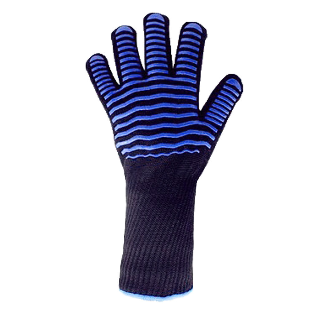 RTS Black Para-Aramid Silicone Heat Flame Resistant BBQ Grill Oven Mitt Cooking Gloves factory