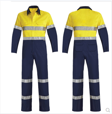 High Visibility Long Sleeve Color Block Work Shirt Hi Vis Mining Work Shirts Miner's Uniform supplier