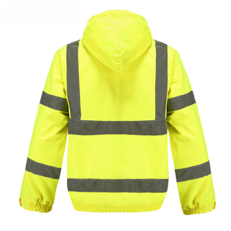 High Quality High Vis Riding Clothes Reflective Jacket Waterproof 300D Oxford Warm Reflective Flight Cycling Safety Jacket details