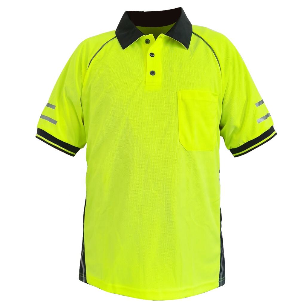 Hi-vis Short Sleeve Moisture Wicking Performance Athletic Casual Golf Collared Safety Work Polo Shirts supplier