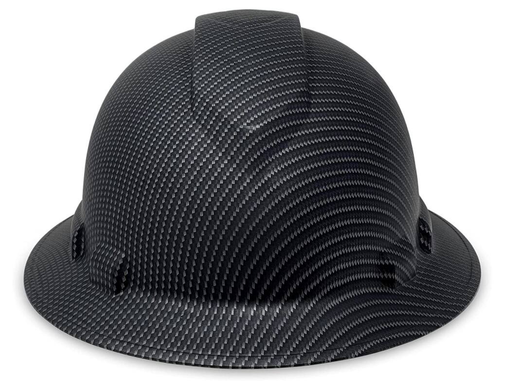 Full Brim Hard Hat, Construction Work Approved, Premium Charcoal Gray Design, FRP Safety Helmet with 4 Point Adjustable Rat manufacture