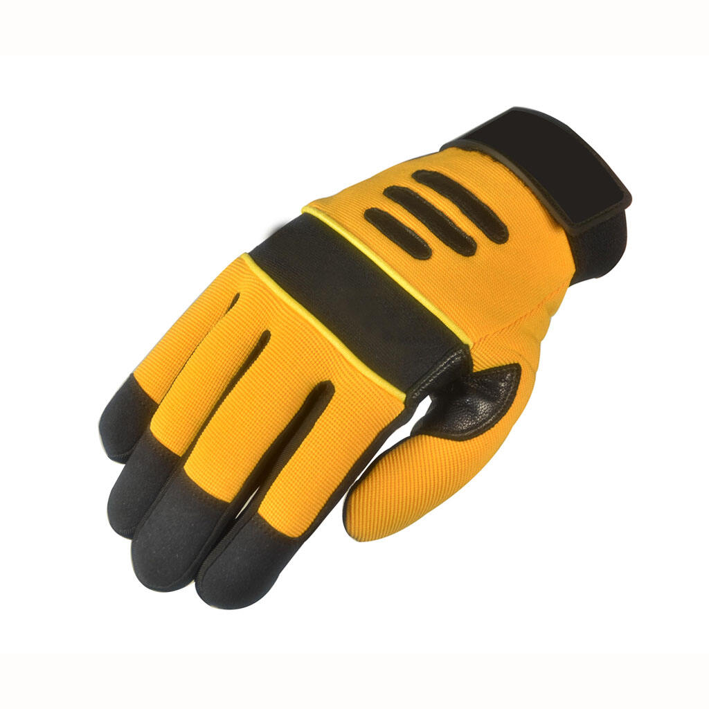 Mechanical Synthetic Leather Textured PVC Patch  Assembly Mechanic Safety Work Gloves factory