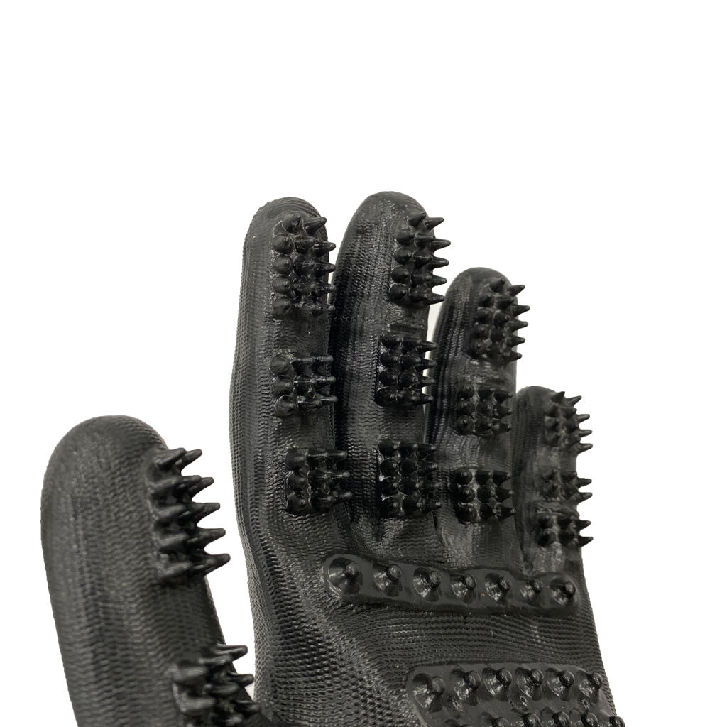 RTS Black Nylon Knit Pet Hair Remover Brush Gloves details