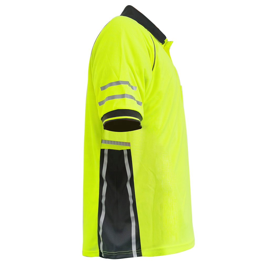 Hi-vis Short Sleeve Moisture Wicking Performance Athletic Casual Golf Collared Safety Work Polo Shirts manufacture