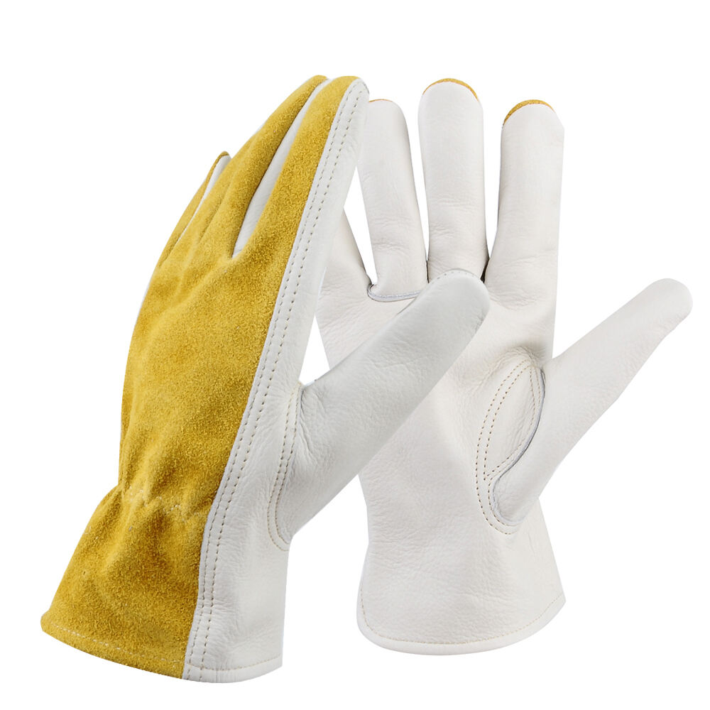 Cow Leather Driver Gloves Leather Garden Work Gloves With Keystone Thumb supplier