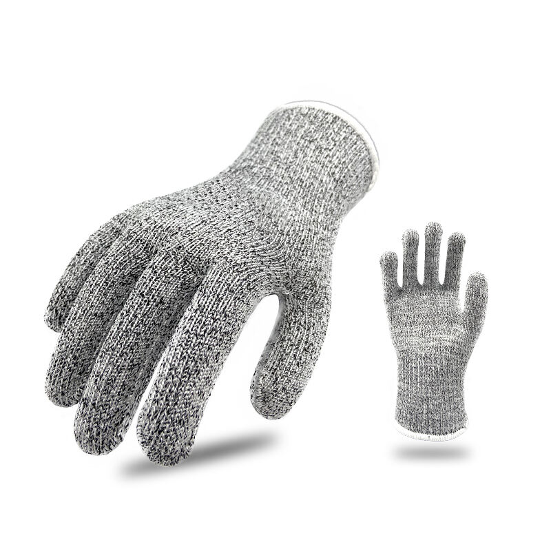 5 Cut Level Thicken HPPE Glass Knit cut resistant Garden General Purpose Safety Work gloves factory