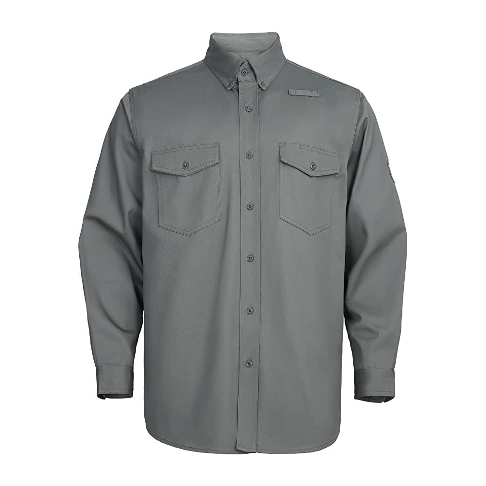 High Quality  NFPA 2112 FR 100% Cotton Flame Retardant Shirt CAT 2 Welding Fireproof Workwear Safety Jacket details