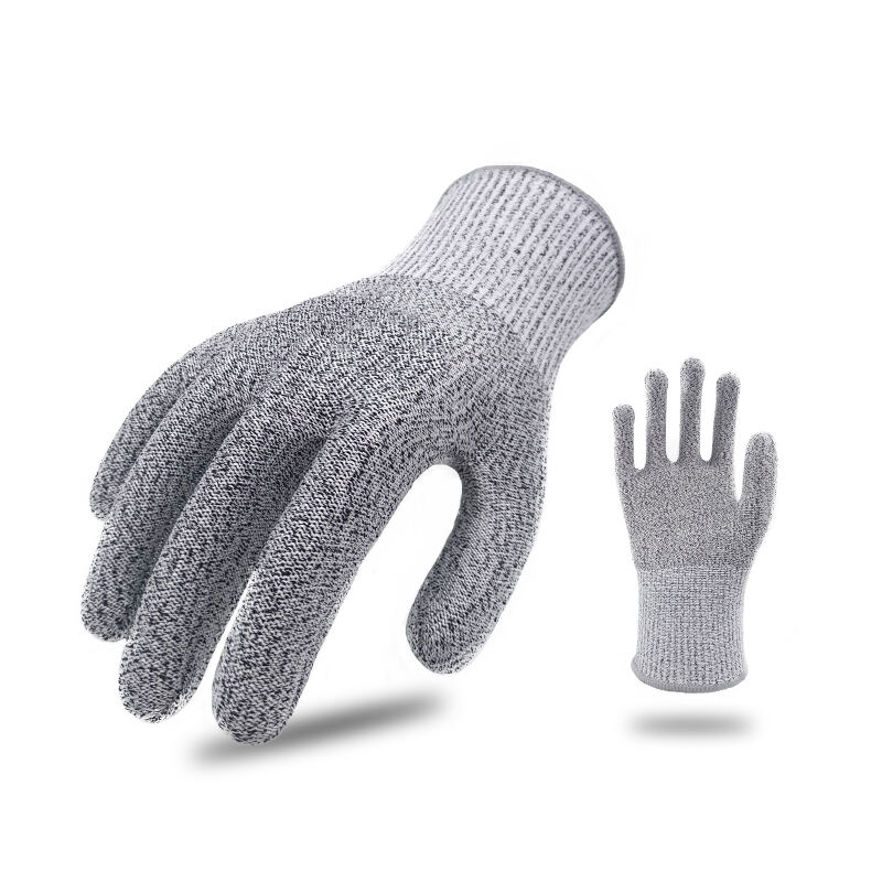 CE Approved 5 Cut Level HPPE Glass Knit Safety Home Garden Work cut resistant gloves manufacture