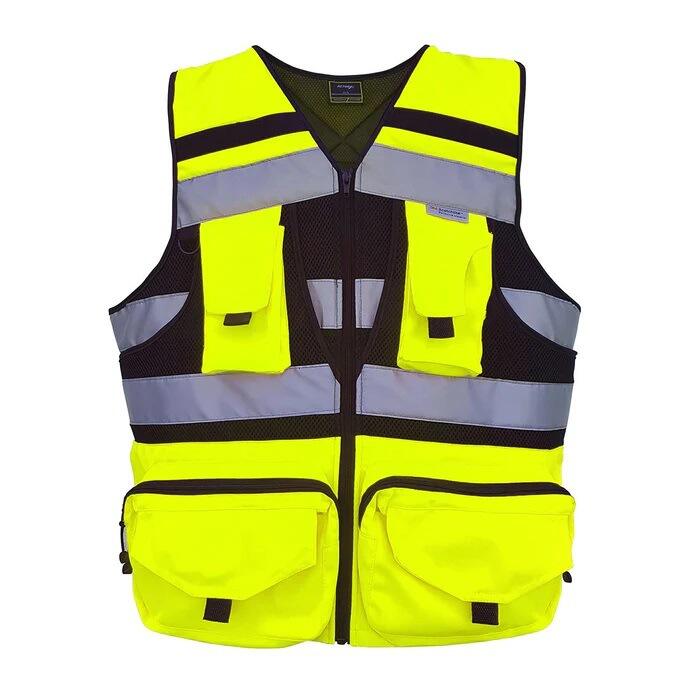 High Visibility Reflective Vest Jacket Multi Purpose Patchwork Safety Vest Custom Logo Traffic Safety Riding Reflective Vest supplier