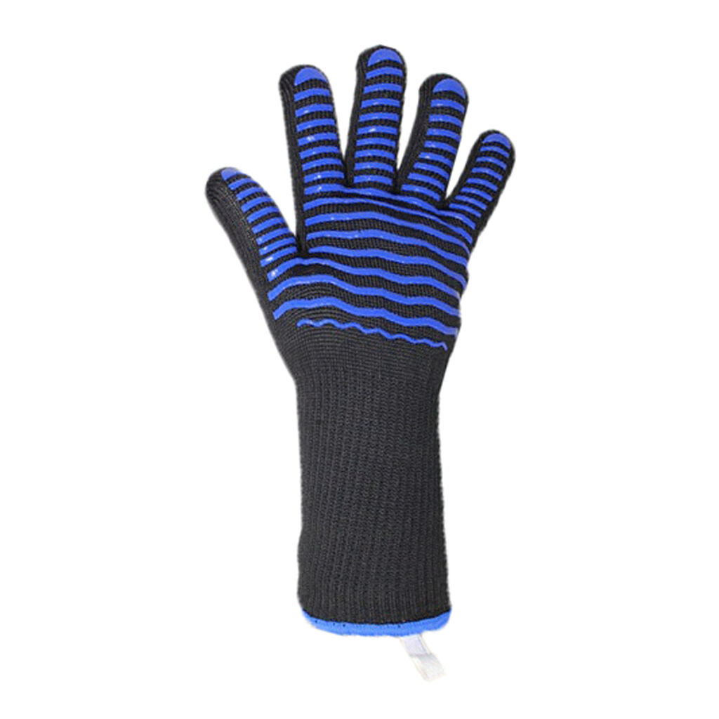 RTS Black Para-Aramid Silicone Heat Flame Resistant BBQ Grill Oven Mitt Cooking Gloves factory