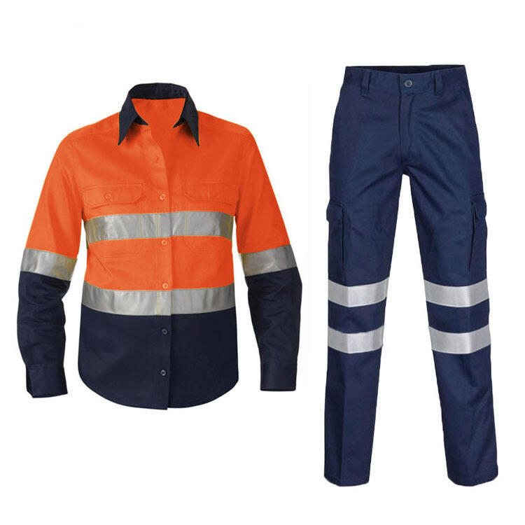 High Visibility Long Sleeve Color Block Work Shirt Hi Vis Mining Work Shirts Miner's Uniform manufacture