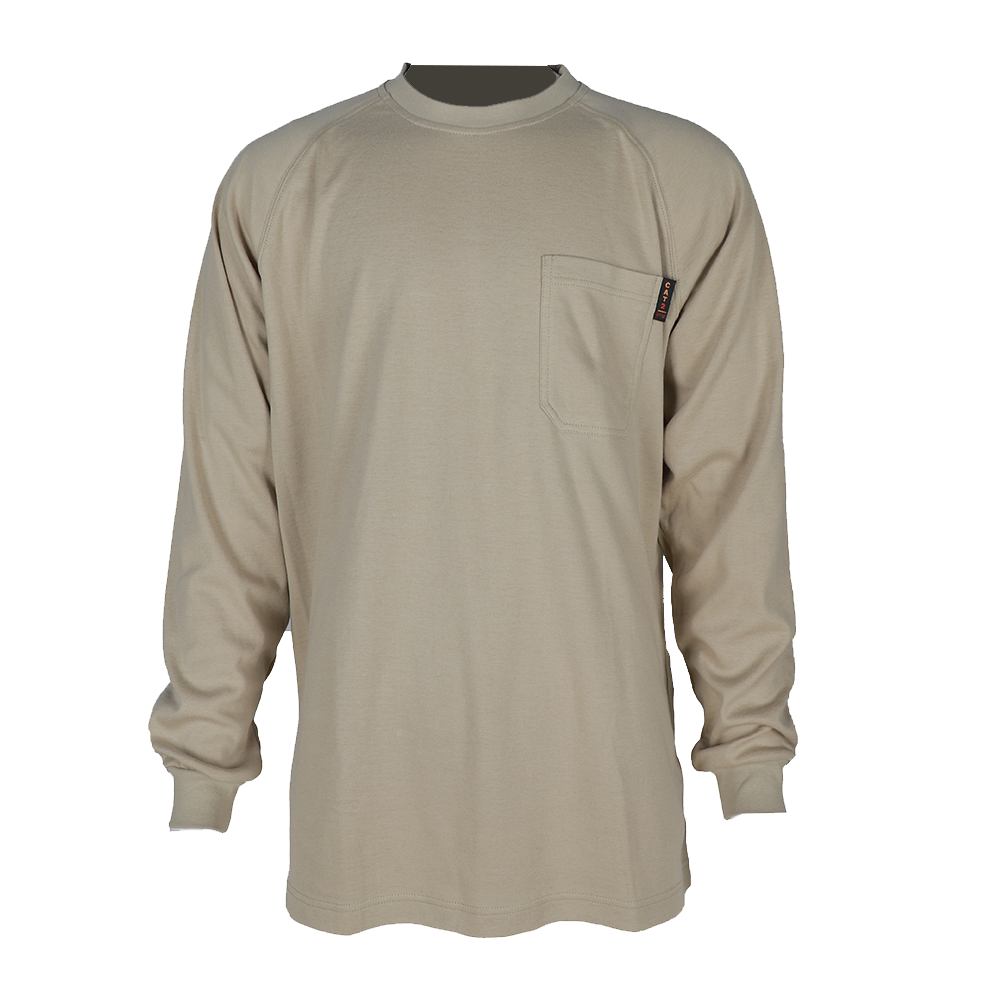 NFPA 2112 / CAT 2  Flame Resistant Long Sleeve T-shirt FR Henley Shirts Flame Retardant Clothing factory