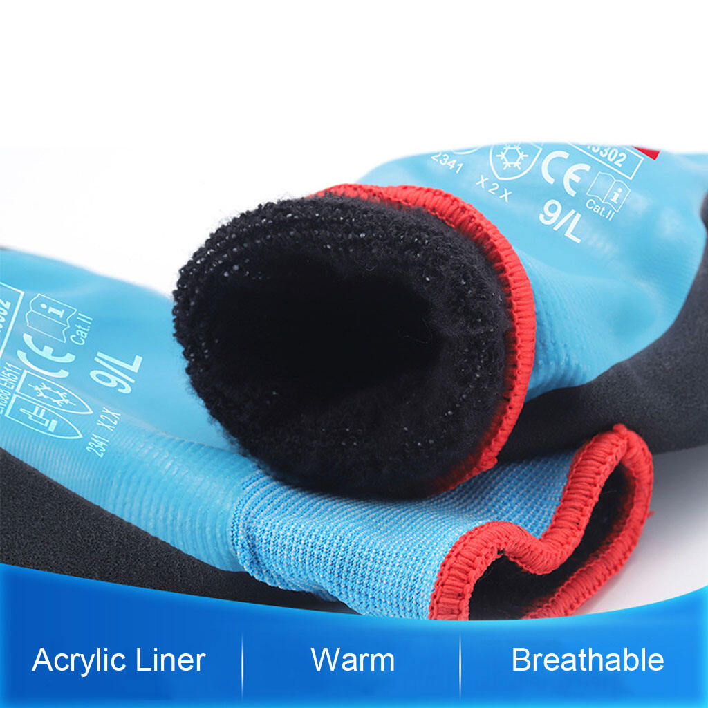 Anti freezer low temperature cold resistant Acrylic liner Latex fully Coated Water proof winter Work gloves manufacture