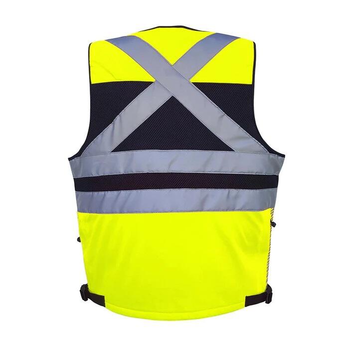 High Visibility Reflective Vest Jacket Multi Purpose Patchwork Safety Vest Custom Logo Traffic Safety Riding Reflective Vest factory