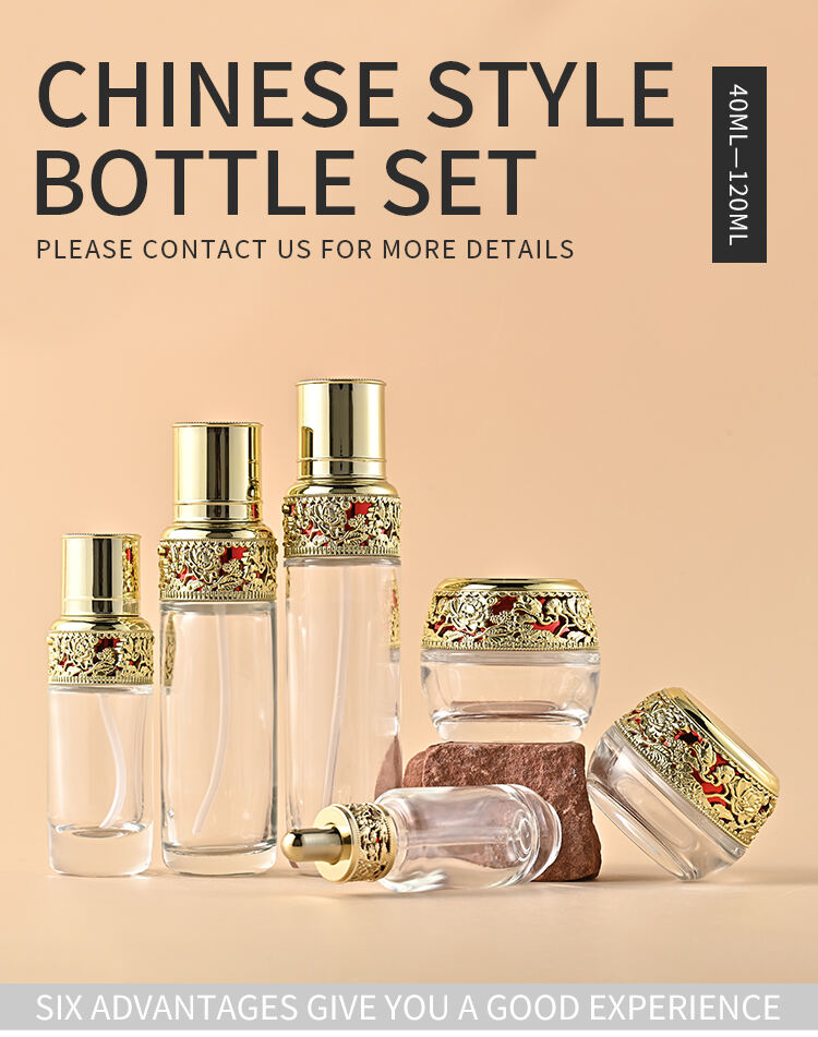 luxury refillable cosmetic packaging 30ml 40ml 100ml 120ml 30g 50g unique lotion jar skin care bottles details