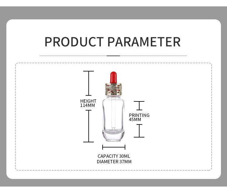 Custom Luxury Thick Bottom 30ml Serum Bottle 1oz Essential Oil Glass Thick Dropper Bottle transparent Cosmetic Glass Bottle details