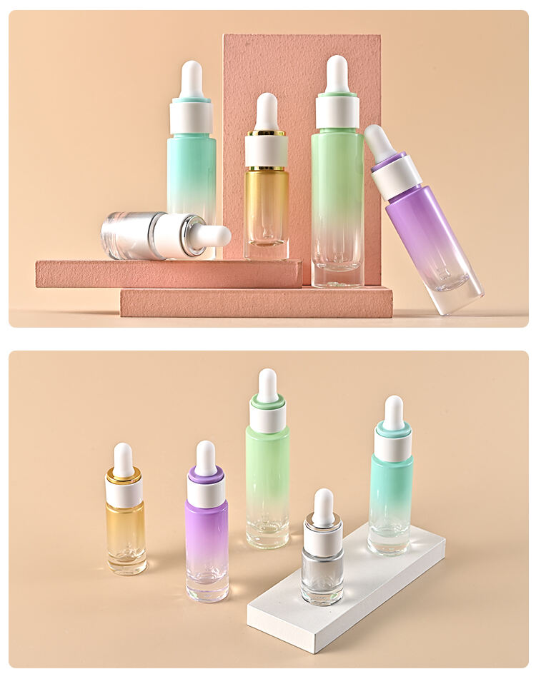 High Quality  Cylinder Customized Essential Oil Serum Cosmetic 1oz Pink Glass Dropper Bottle 5ml 10ml 15ml 30ml  supplier