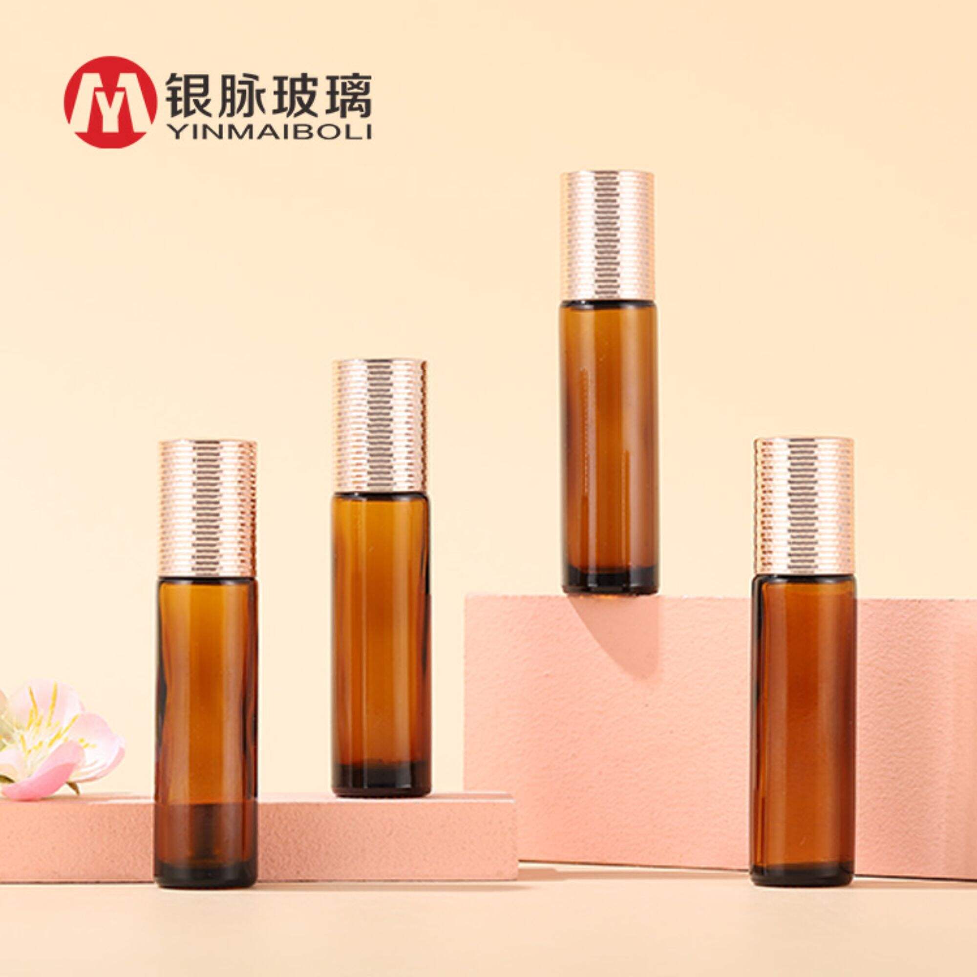 10ml Frosted Essential Oil Roller Bottles rose Glass Empty Glass Roll On Bottle