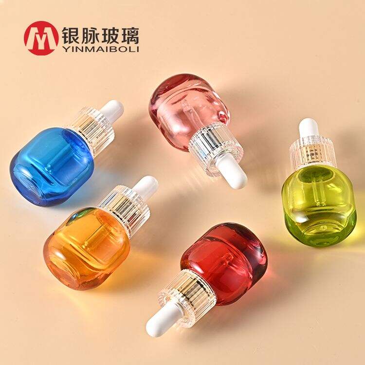 Wholesale Round Essential Oil Serum Glass With White Dropper 15ml Cosmetic Bottle Glass Dropper Bottle