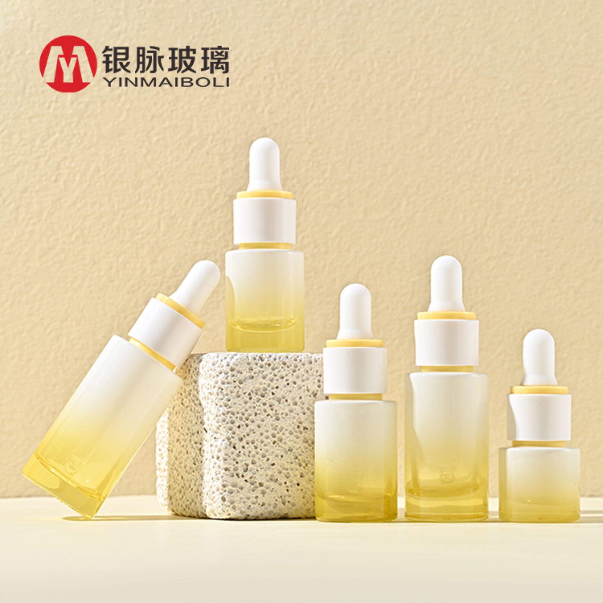 Yinmai Cylindrical shoulder cosmetic 5ml 10ml 15ml 18ml 30ml 1oz dropper bottle essential oil glass dropper bottle