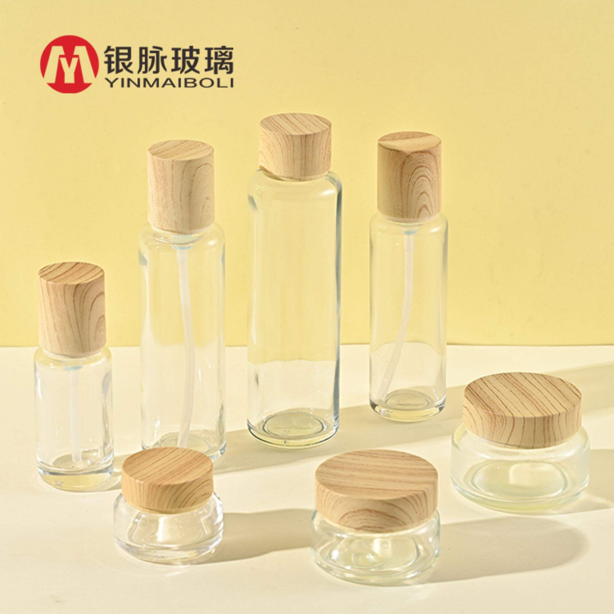 wholesale 15g 30g 50g 30ml 60ml 80ml 120ml cosmetic glass bottle sets glass jar for skincare face cream lotion bottle